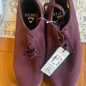 Travis Mathew Men's Burgundy Canvas Slip-On Loafers